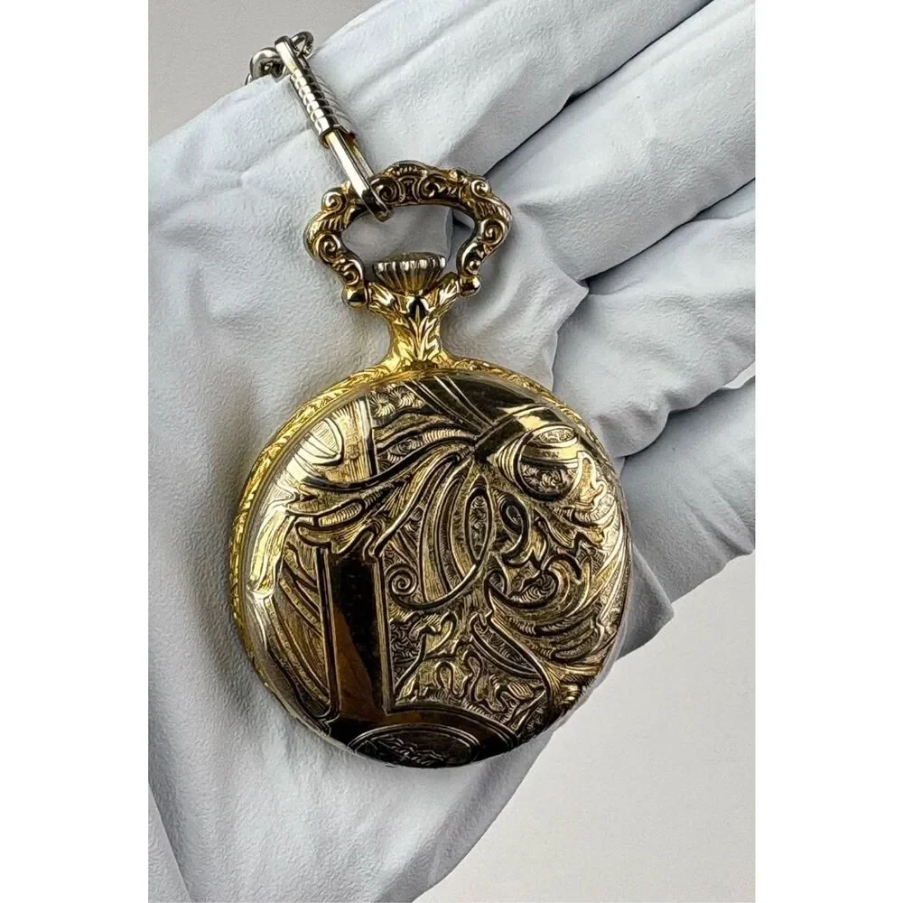 Vintage Andre Rivalle 17 Jewels Pocket Watch Shock Protected Parts Or Repair AX2